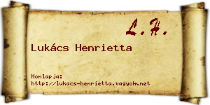 Lukács Henrietta névjegykártya
